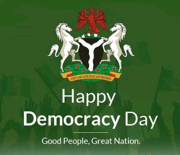 The Coat of Arm and Nigeria flag.